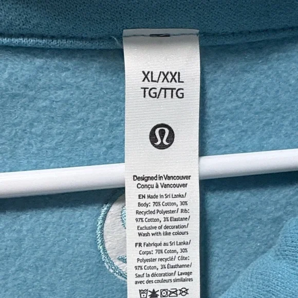 Lululemon Athletica Light Blue Half-Zip Sweatshirt-Long Length - Picture 2 of 3